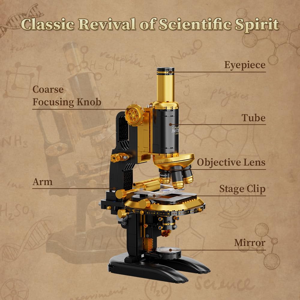 Amazon.com: PANTASY Retro Microscope Building Kit for Adults